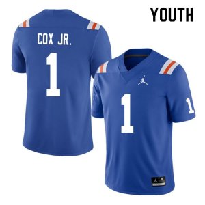 Youth Florida Gators #1 Brenton Cox Jr. NCAA Nike Blue Throwback Authentic Stitched College Football Jersey TZT5062WA